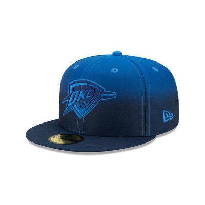 Blue Oklahoma City Thunder Hat - New Era NBA Back Half 59FIFTY Fitted Caps USA4250697